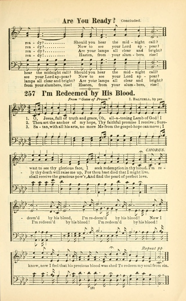 The New Jubilee Harp: or Christian hymns and songs. a new collection of hymns and tunes for public and social worship (With supplement) page 151