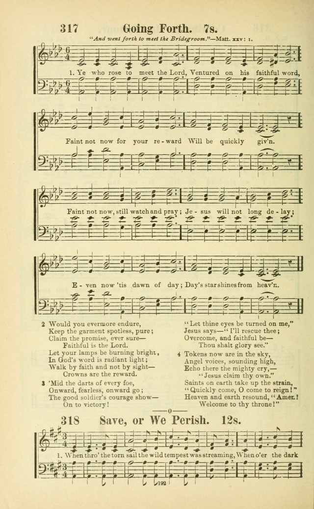 The New Jubilee Harp: or Christian hymns and songs. a new collection of hymns and tunes for public and social worship (With supplement) page 192