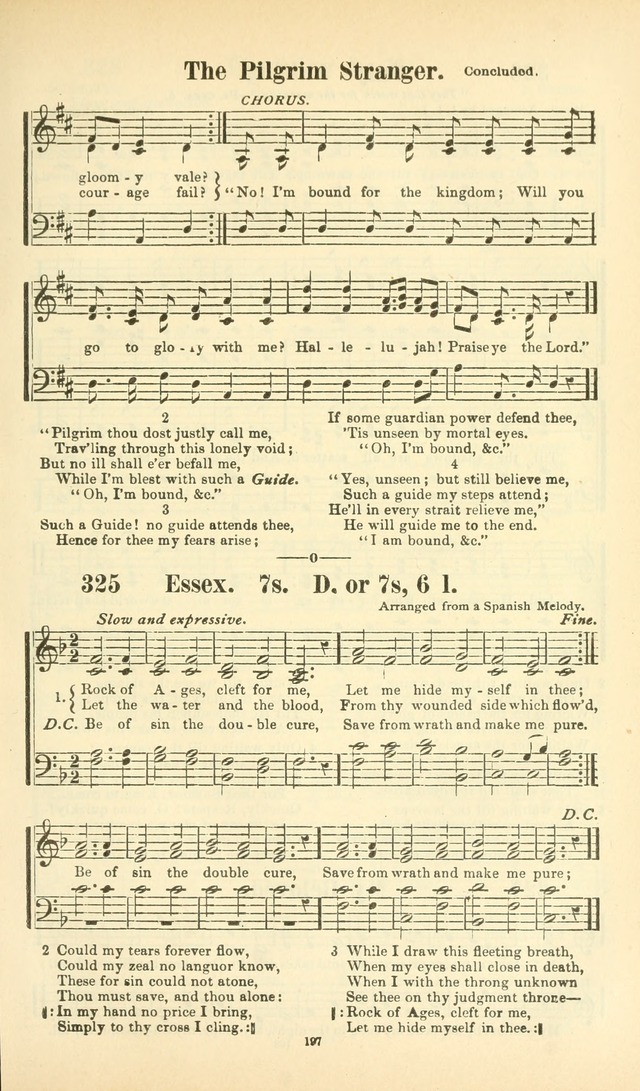 The New Jubilee Harp: or Christian hymns and songs. a new collection of hymns and tunes for public and social worship (With supplement) page 197