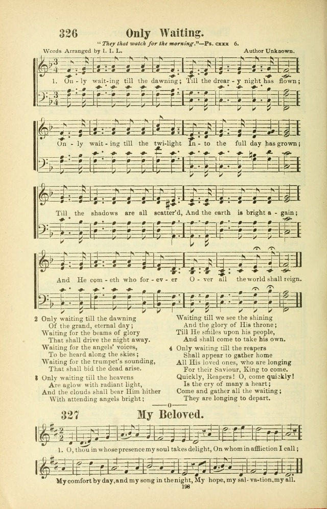 The New Jubilee Harp: or Christian hymns and songs. a new collection of hymns and tunes for public and social worship (With supplement) page 198