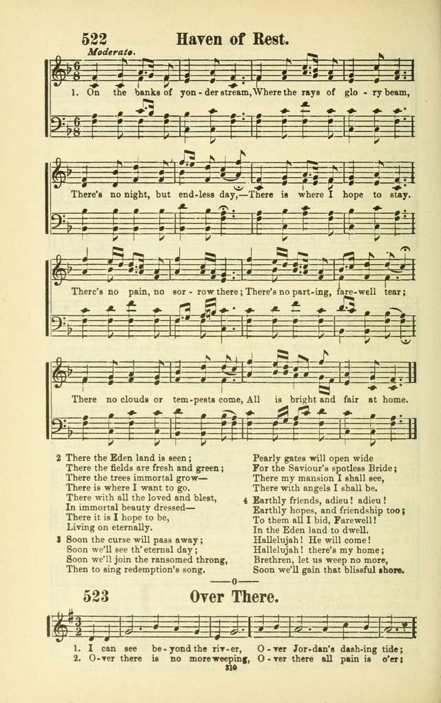 The New Jubilee Harp: or Christian hymns and songs. a new collection of hymns and tunes for public and social worship (With supplement) page 314