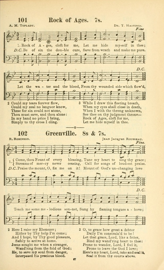 The New Jubilee Harp: or Christian hymns and songs. a new collection of hymns and tunes for public and social worship (With supplement) page 67