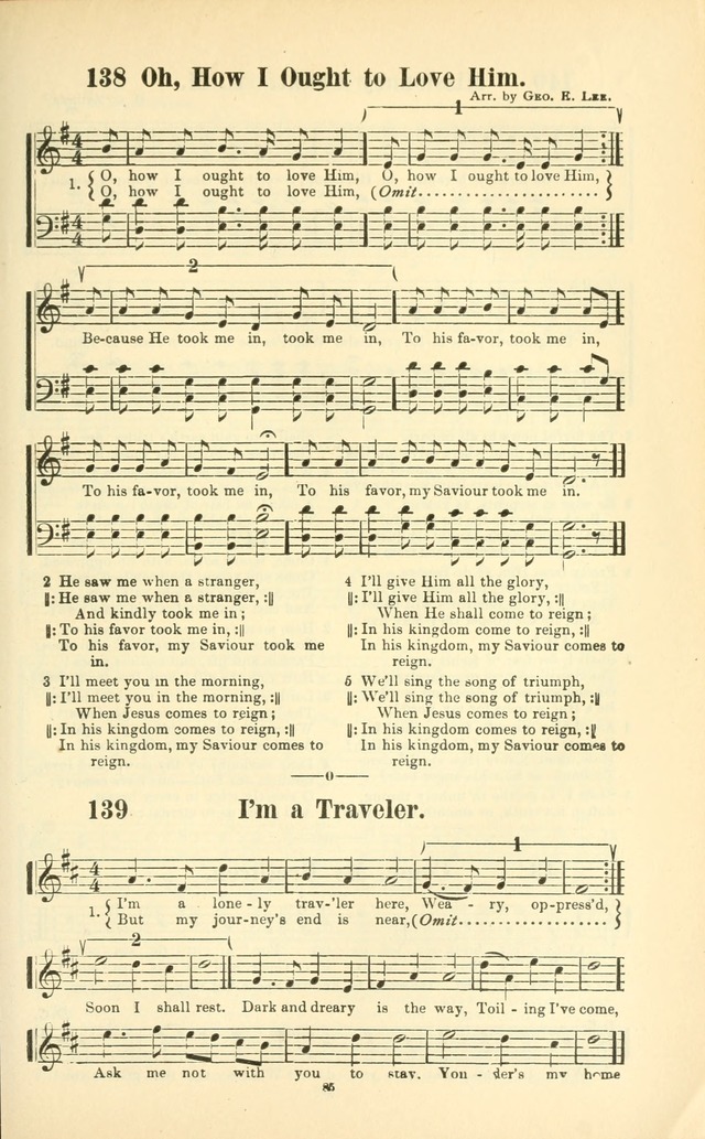 The New Jubilee Harp: or Christian hymns and songs. a new collection of hymns and tunes for public and social worship (With supplement) page 85