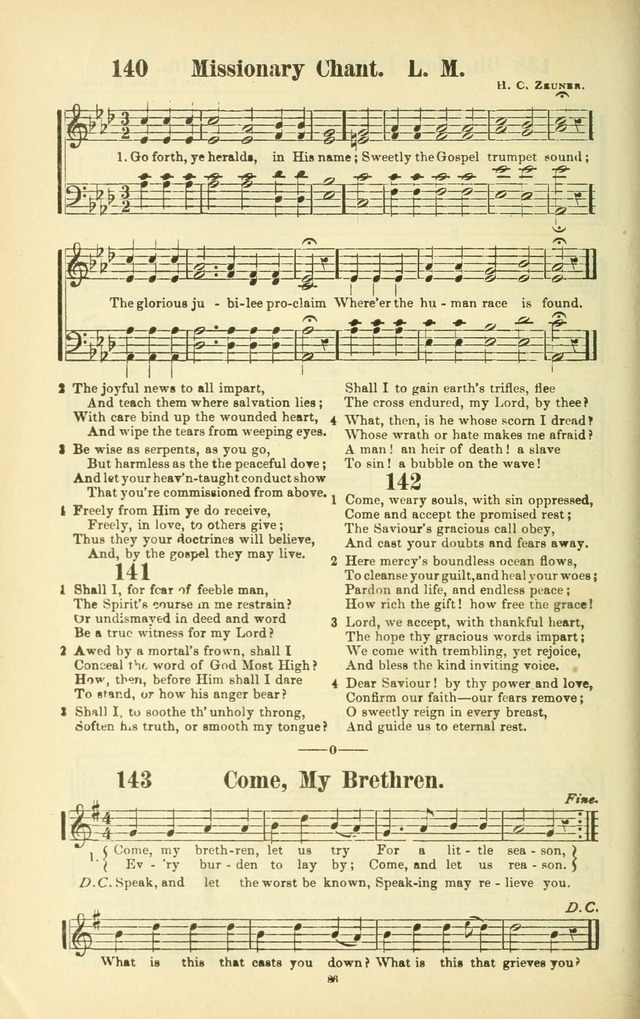 The New Jubilee Harp: or Christian hymns and songs. a new collection of hymns and tunes for public and social worship (With supplement) page 86