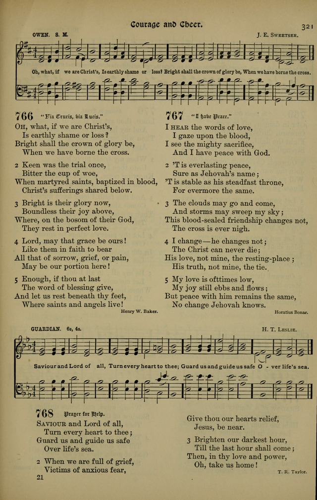 The New Laudes Domini: a selection of spiritual songs, ancient and modern for use in Baptist churches page 321