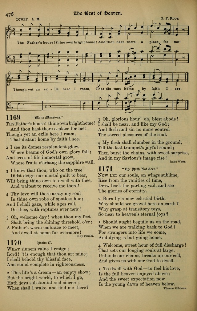 The New Laudes Domini: a selection of spiritual songs, ancient and modern for use in Baptist churches page 476