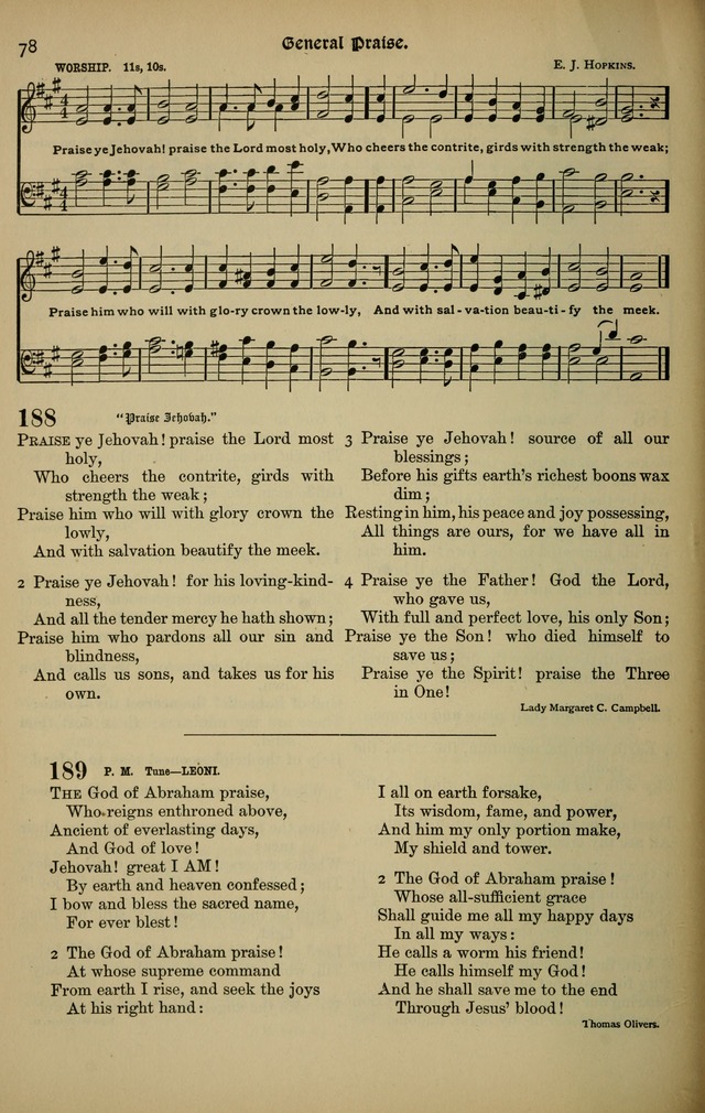 The New Laudes Domini: a selection of spiritual songs, ancient and modern for use in Baptist churches page 78