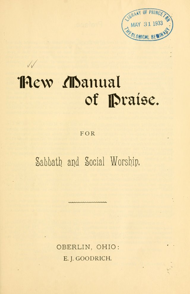 New Manual of Praise: for Sabbath and Social Worship page 8