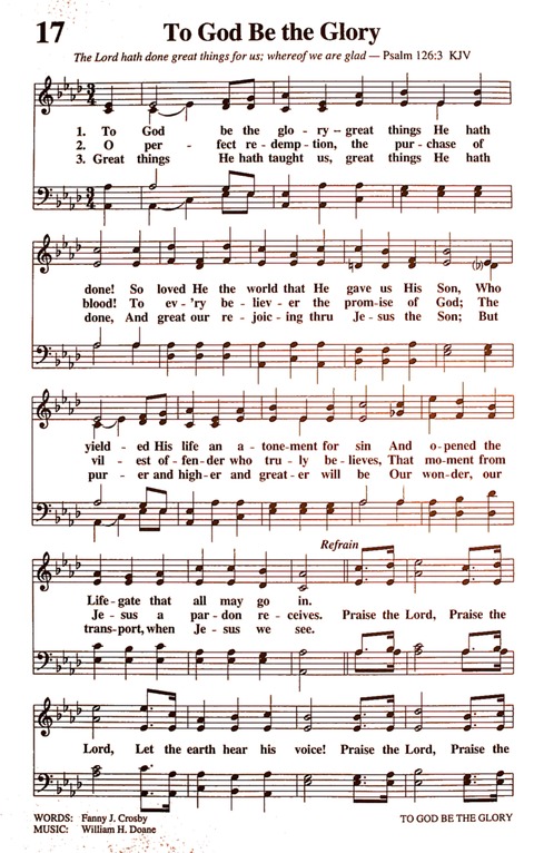 The New National Baptist Hymnal (21st Century Edition) page 16