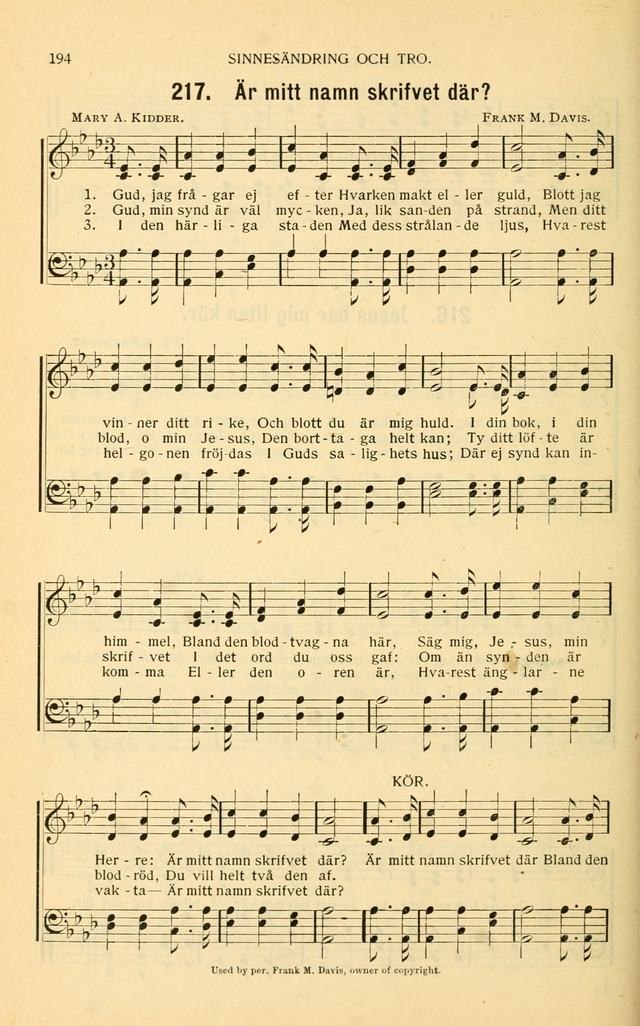 Nya Psalmisten: sånger för allmän och enskild uppbyggelse page 194