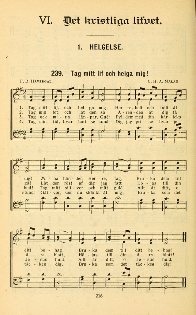 Nya Psalmisten: sånger för allmän och enskild uppbyggelse page 216
