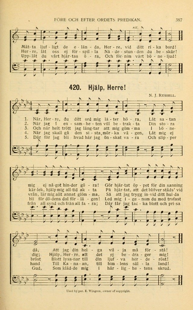 Nya Psalmisten: sånger för allmän och enskild uppbyggelse page 387
