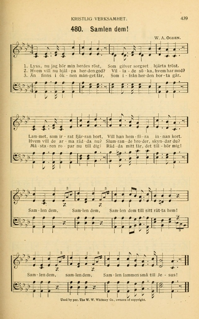 Nya Psalmisten: sånger för allmän och enskild uppbyggelse page 439