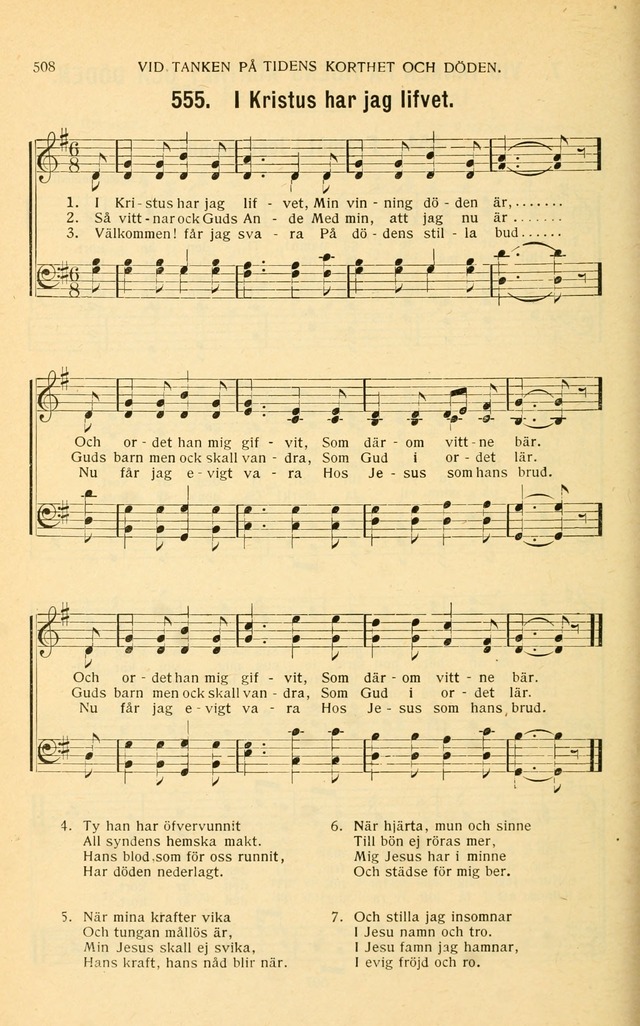 Nya Psalmisten: sånger för allmän och enskild uppbyggelse page 508