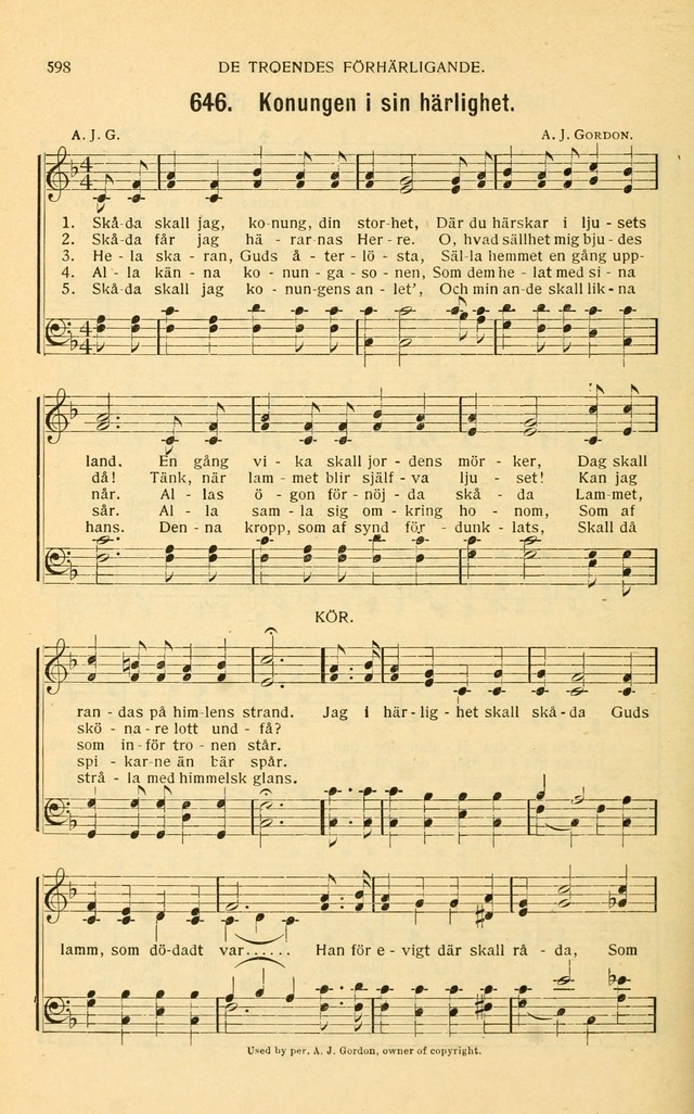 Nya Psalmisten: sånger för allmän och enskild uppbyggelse page 598