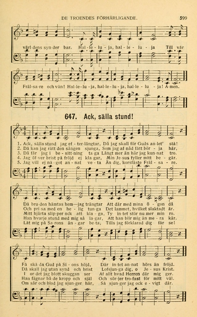 Nya Psalmisten: sånger för allmän och enskild uppbyggelse page 599
