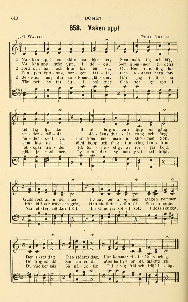 Nya Psalmisten: sånger för allmän och enskild uppbyggelse page 610
