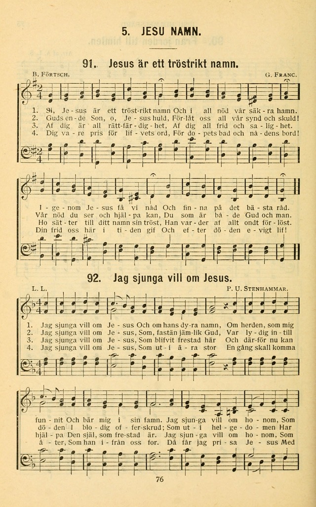 Nya Psalmisten: sånger för allmän och enskild uppbyggelse page 76