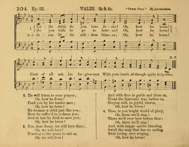 The New Sabbath School Hosanna: enlarged and improved: a choice collection of popular hymns and tunes, original and selected: for the Sunday school and the family circle... page 104