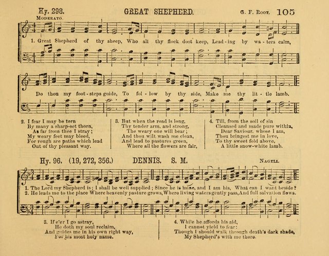 The New Sabbath School Hosanna: enlarged and improved: a choice collection of popular hymns and tunes, original and selected: for the Sunday school and the family circle... page 105