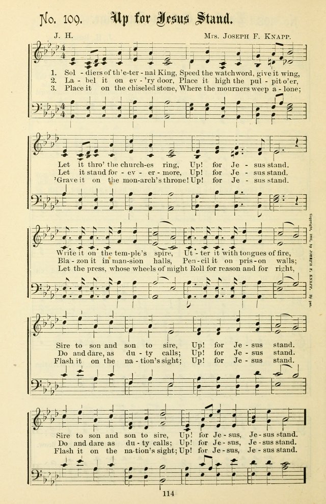 The New Song: for the Sunday school, societies of Christian Endeavor, and other religious exercises page 114