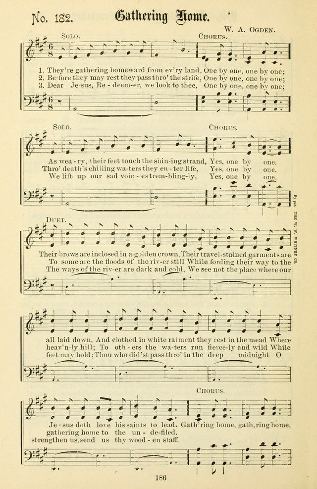 The New Song: for the Sunday school, societies of Christian Endeavor, and other religious exercises page 186