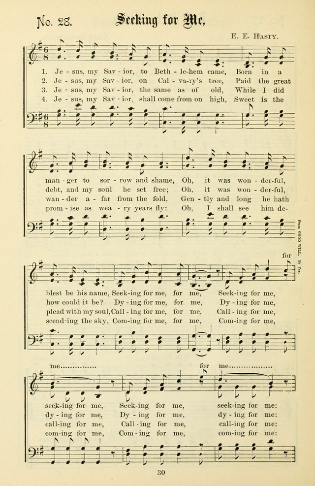 The New Song: for the Sunday school, societies of Christian Endeavor, and other religious exercises page 30