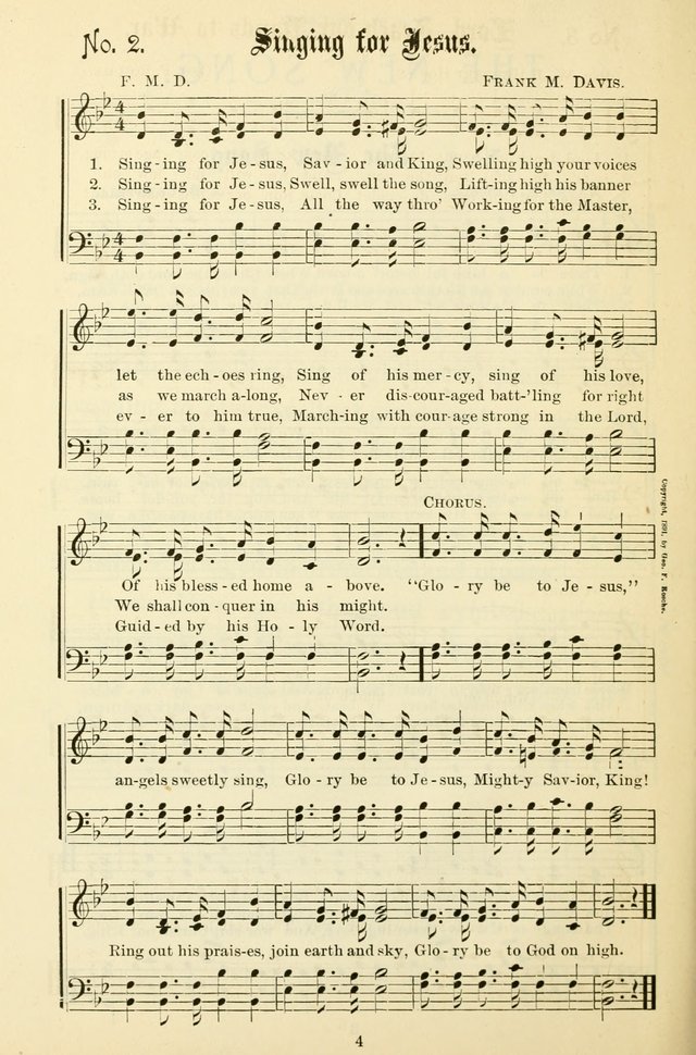 The New Song: for the Sunday school, societies of Christian Endeavor, and other religious exercises page 4
