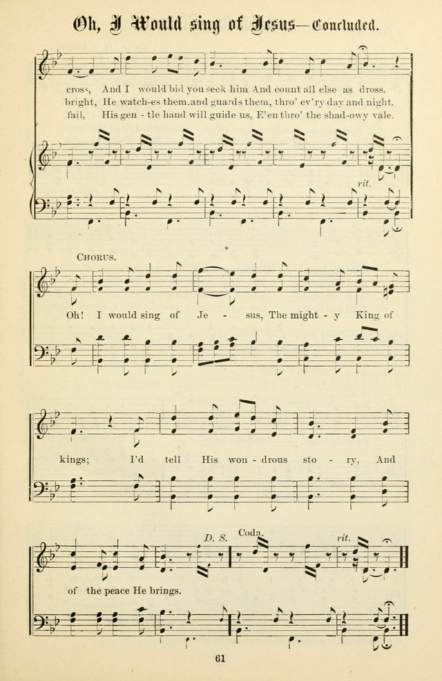 The New Song: for the Sunday school, societies of Christian Endeavor, and other religious exercises page 61