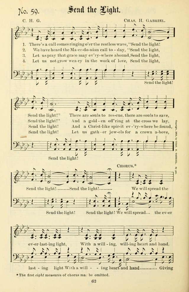 The New Song: for the Sunday school, societies of Christian Endeavor, and other religious exercises page 62