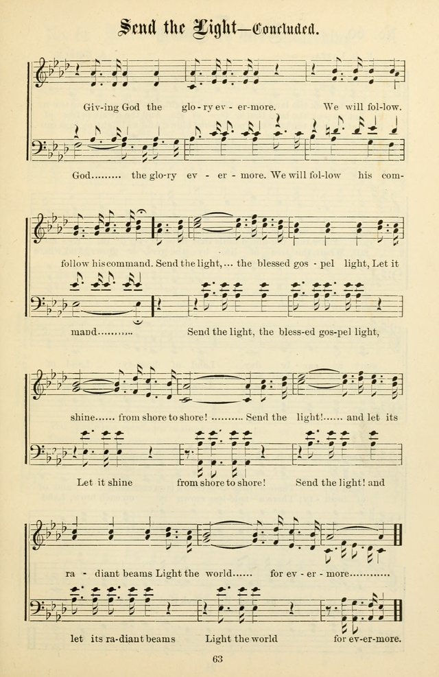 The New Song: for the Sunday school, societies of Christian Endeavor, and other religious exercises page 63