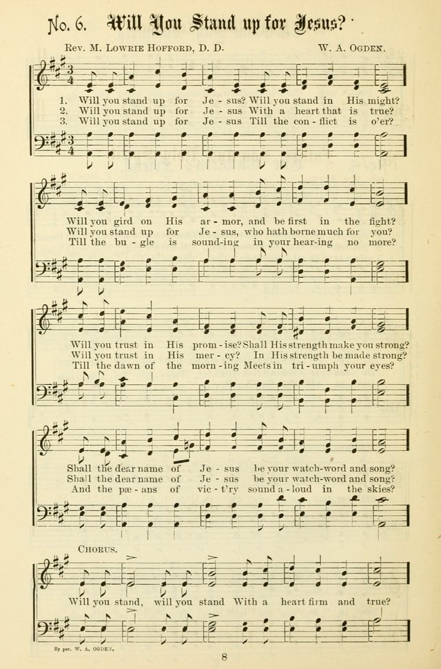 The New Song: for the Sunday school, societies of Christian Endeavor, and other religious exercises page 8