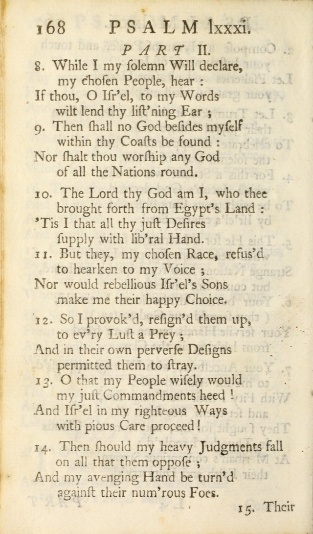 A New Version of the Psalms of David: Fitted to the Tunes Used in Churches page 168