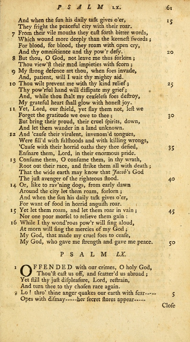 New Version of the Psalms of David page 61