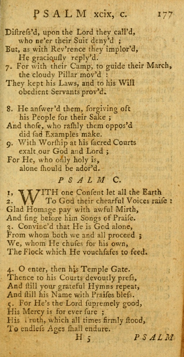 A New Version of the Psalms of David: fitted to the Tunes used in Churches page 177
