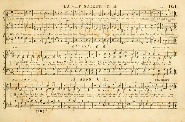 The New York Choralist: a new and copious collection of Psalm and hymn tunes adapted to all the various metres in general use with a large variety of anthems and set pieces page 121