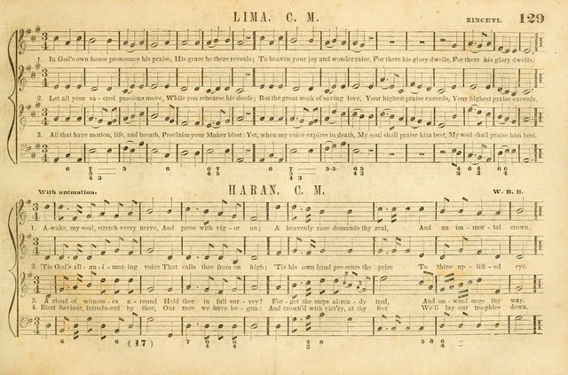 The New York Choralist: a new and copious collection of Psalm and hymn tunes adapted to all the various metres in general use with a large variety of anthems and set pieces page 129