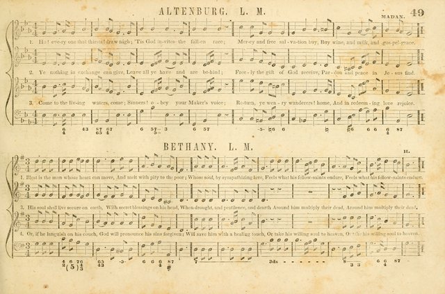 The New York Choralist: a new and copious collection of Psalm and hymn tunes adapted to all the various metres in general use with a large variety of anthems and set pieces page 49
