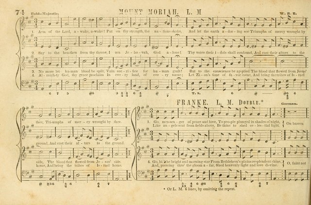The New York Choralist: a new and copious collection of Psalm and hymn tunes adapted to all the various metres in general use with a large variety of anthems and set pieces page 74