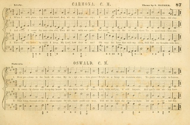 The New York Choralist: a new and copious collection of Psalm and hymn tunes adapted to all the various metres in general use with a large variety of anthems and set pieces page 87
