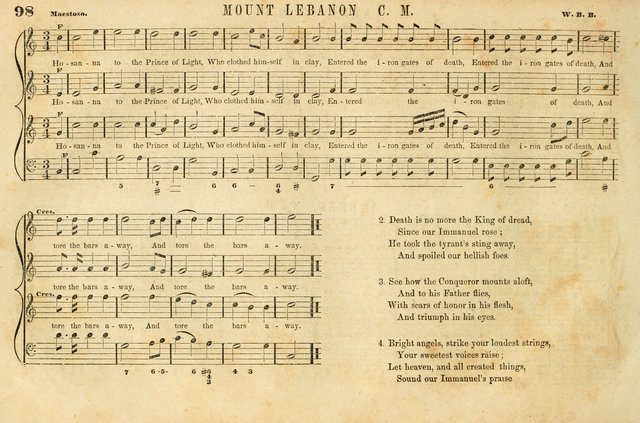 The New York Choralist: a new and copious collection of Psalm and hymn tunes adapted to all the various metres in general use with a large variety of anthems and set pieces page 98