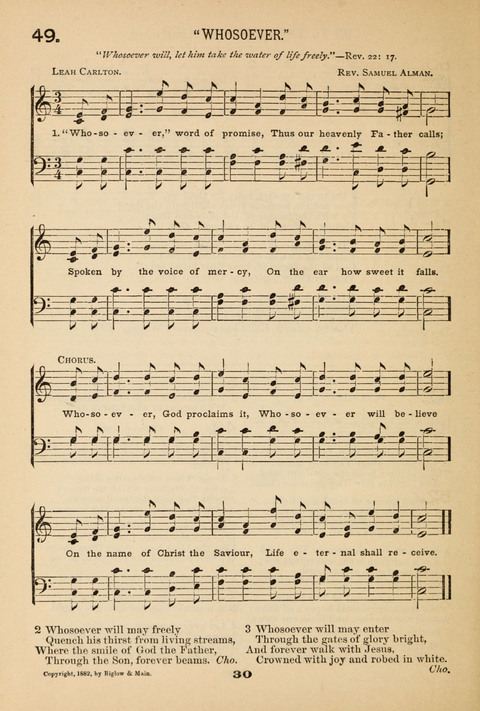 Our Glad Hosanna: for the service of Song in the Sunday School, the Social Gathering, and the Prayer Meeting page 30