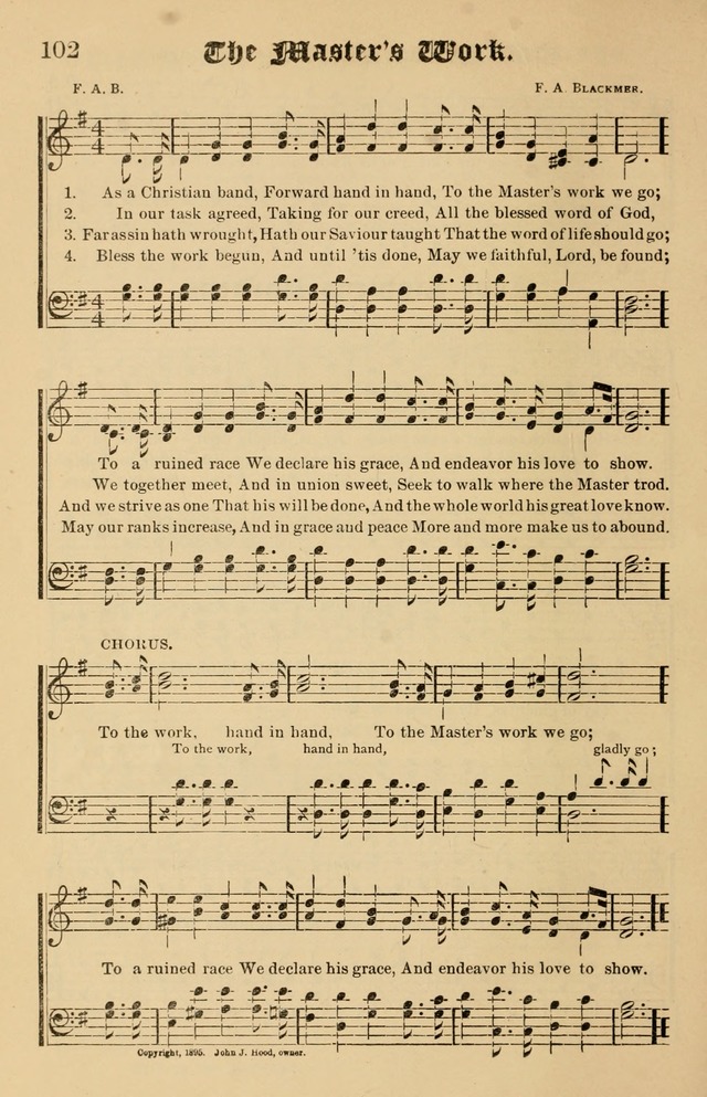 Our Hymns: compiled for use in the services of the Baptist Temple page 102