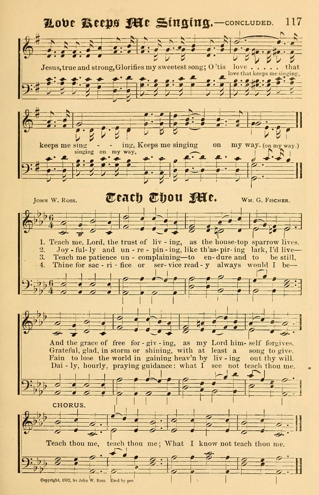 Our Hymns: compiled for use in the services of the Baptist Temple page 117