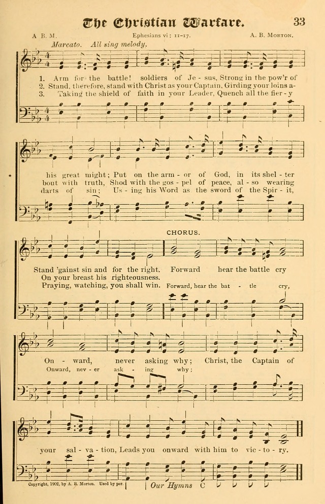 Our Hymns: compiled for use in the services of the Baptist Temple page 33