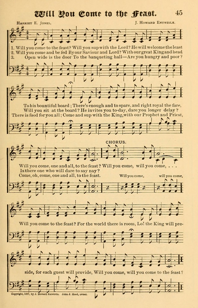 Our Hymns: compiled for use in the services of the Baptist Temple page 45