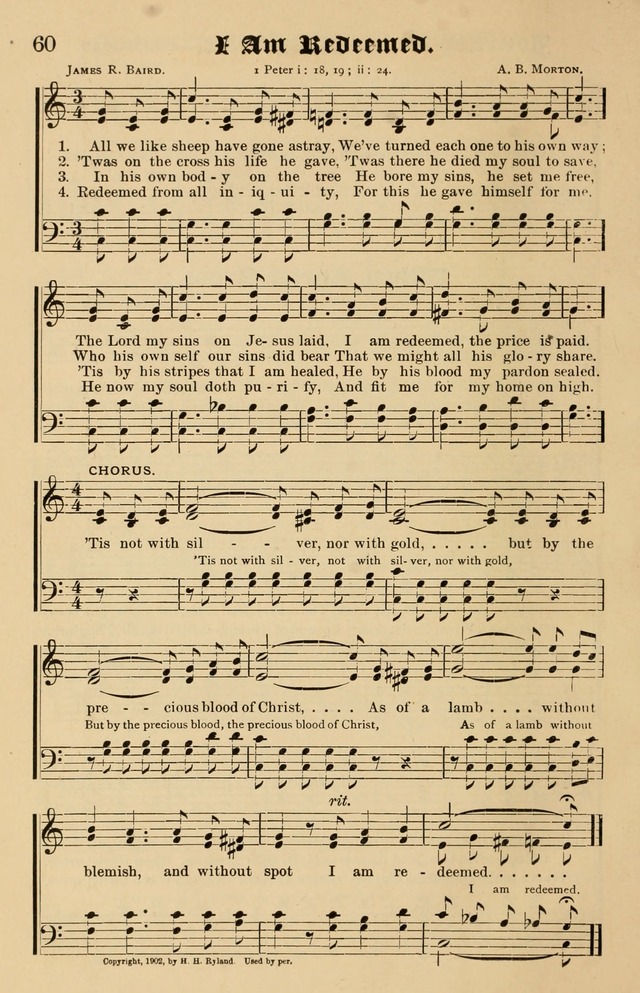 Our Hymns: compiled for use in the services of the Baptist Temple page 60