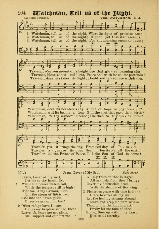 Our Praise in Song: a collection of hymns and sacred melodies, adapted for use by Sunday schools, Endeavor societies, Epworth Leagues, evangelists, pastors, choristers, etc. page 200