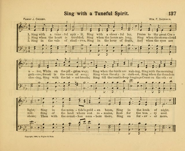 Our Song Book: a collection of songs selected and edited expressly for the Sunday School of the First Baptist Peddie Memorial Church, Newark, N. J. page 136