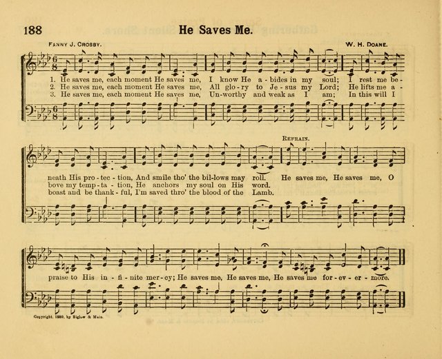 Our Song Book: a collection of songs selected and edited expressly for the Sunday School of the First Baptist Peddie Memorial Church, Newark, N. J. page 187